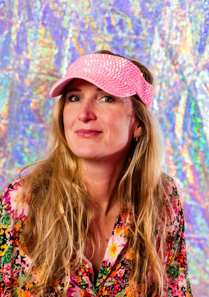 GLITTER TENNIS CAP PINK