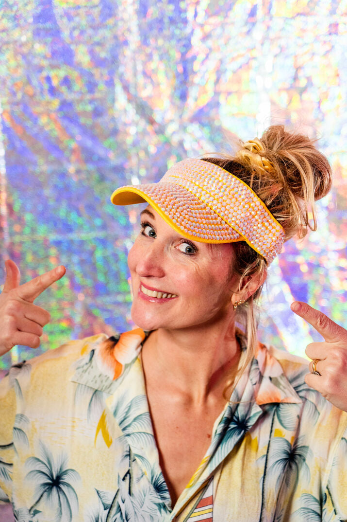 GLITTER TENNIS CAP YELLOW