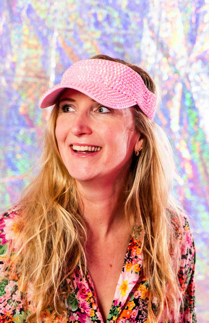 GLITTER TENNIS CAP PINK