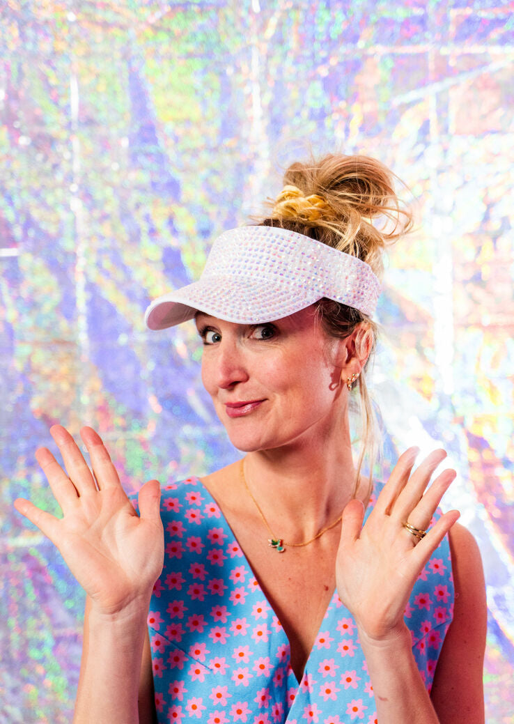 GLITTER TENNIS CAP WHITE