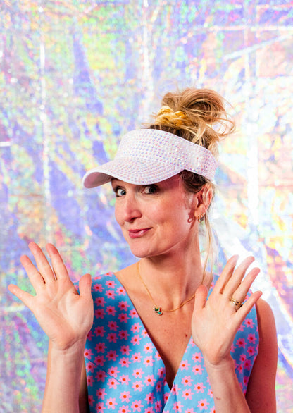 GLITTER TENNIS CAP WHITE