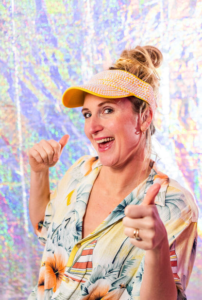 GLITTER TENNIS CAP YELLOW