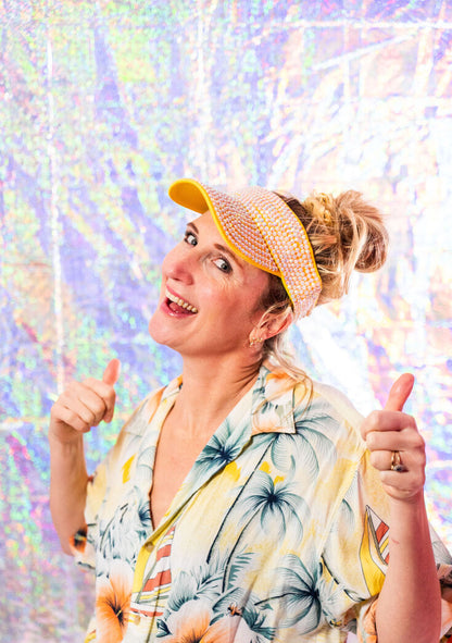 GLITTER TENNIS CAP YELLOW